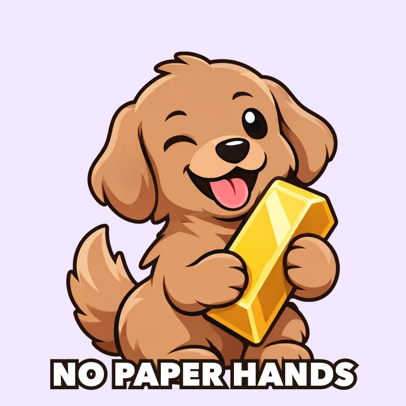 The puppy facing left on a lilac background