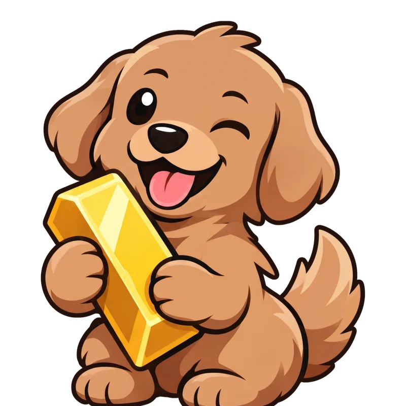 Transparent sticker of the winking puppy