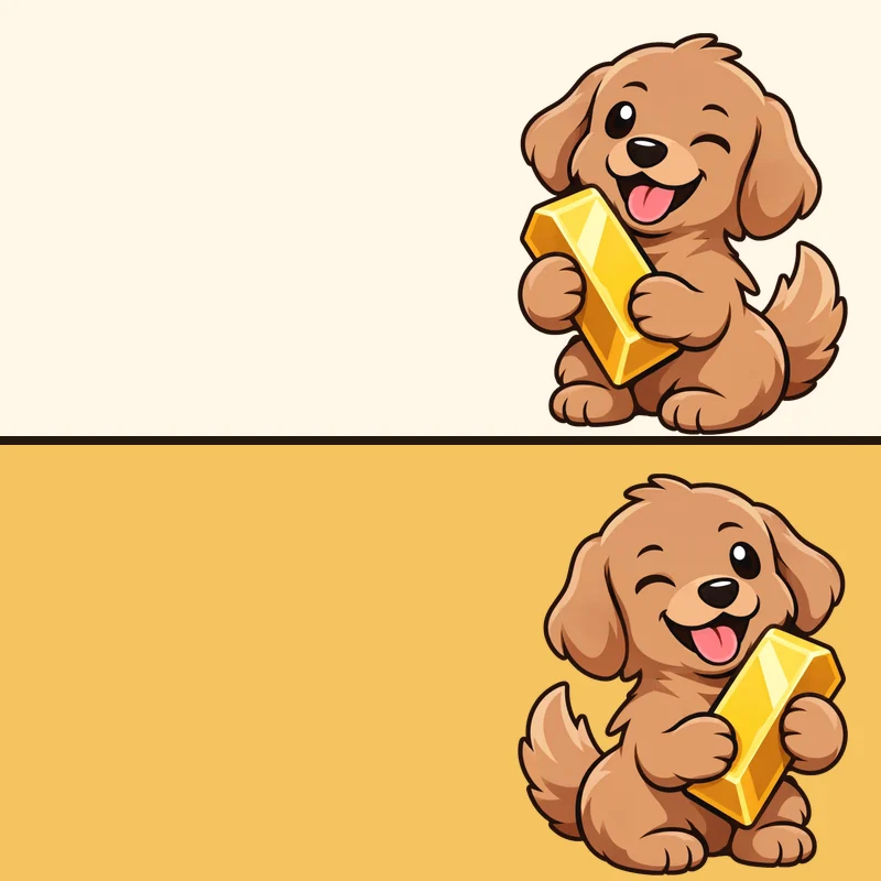 Blank two-panel meme template with the puppy on each side